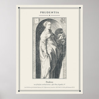 Prudentia Prudence Cardinal Virtue Engraving Poster