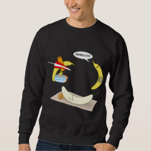 Prudish banana, funny sunbathing beach vegan food sweatshirt