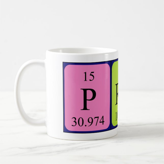 Prune periodic table name mug (Left)