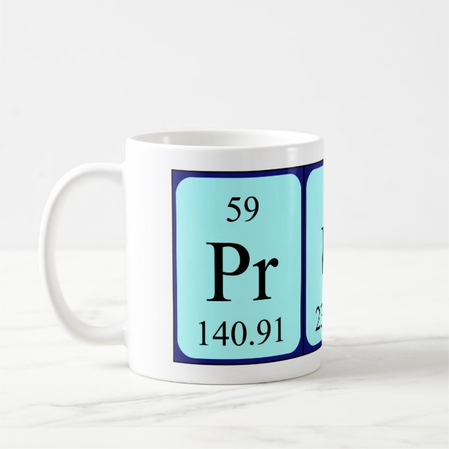 Prune periodic table name mug (Left)