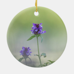 Prunella Flower Nature Photo Ceramic Tree Decoration