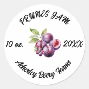  PRUNES JAM stickers for jars