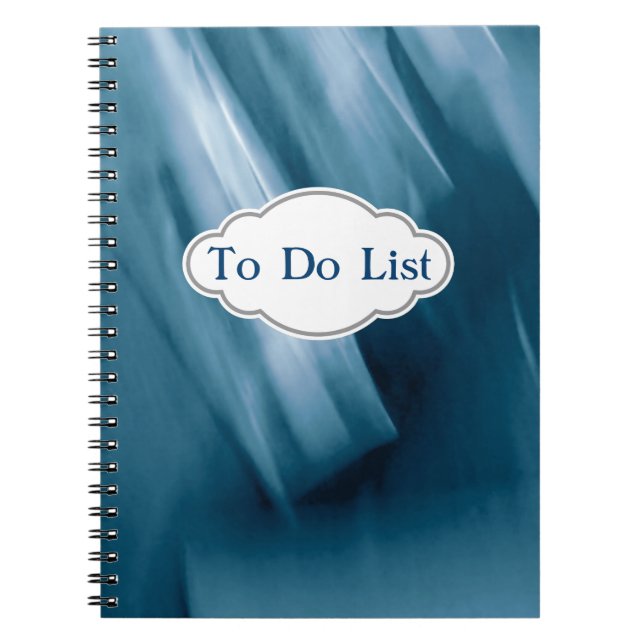 Prussian Blue Abstract Personalised Notebook (Front)