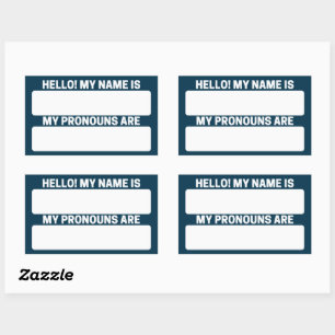 Prussian Blue Name & Pronoun Labels