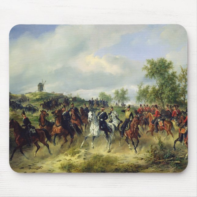 Prussian cavalry on expedition, c.19th mouse mat (Front)