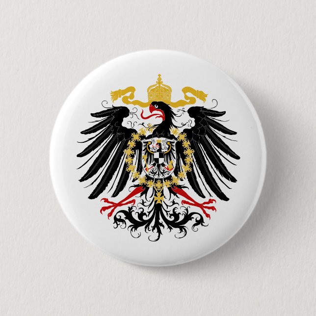 Prussian Eagle Red Black and Gold 6 Cm Round Badge (Front)