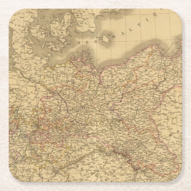 Prussian Empire 2 Square Paper Coaster (Front)
