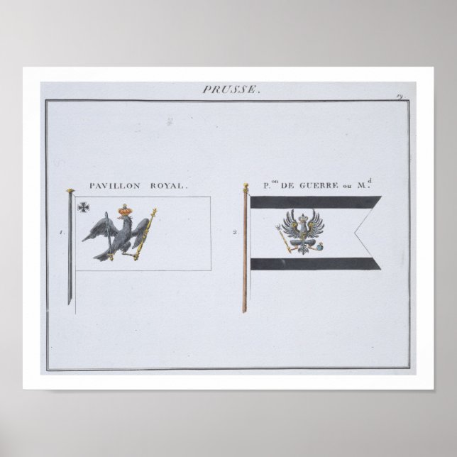 Prussian Flags, from a French book of Flags, c.181 Poster (Front)