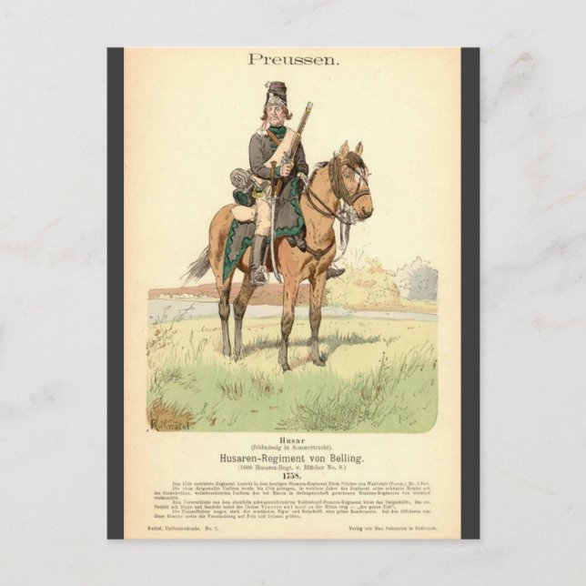 Prussian Hussar Postcard (Front)