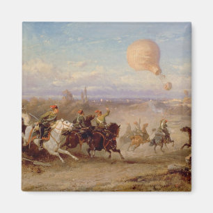 Prussian Hussars firing at a French Observation Ba Magnet
