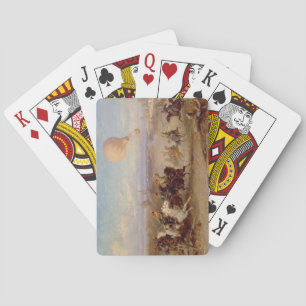 Prussian Hussars firing at a French Observation Ba Playing Cards