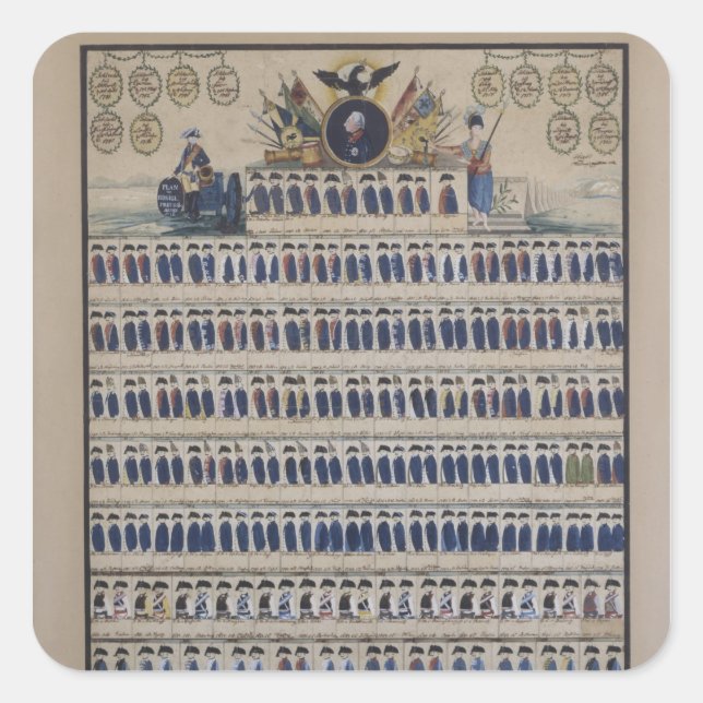 Prussian uniforms from the time of Frederick Square Sticker (Front)