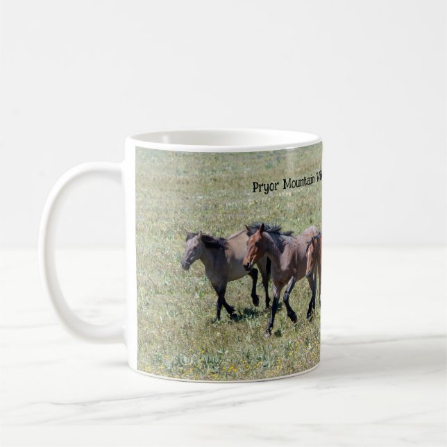 Pryor Mountain Wild Horses Running Coffee Mug (Left)