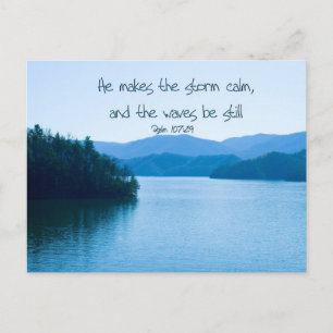 Ps 107:29 He makes the storm calm Postcard
