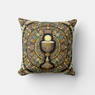 PS Communion Host and Chalice Expressionist Effect Cushion