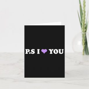 Ps I Love You Day Purple Funny Valentine Matching  Card