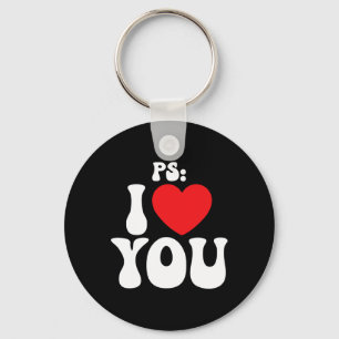 Ps I Love You Day Purple Funny Valentine Matching Key Ring