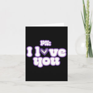 Ps I Love You Groovy Valentine's Day Purple Vintag Card