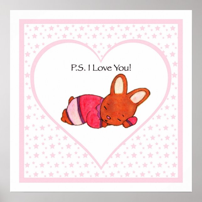PS I Love You - Sleeping Girl Bunny Poster (Front)