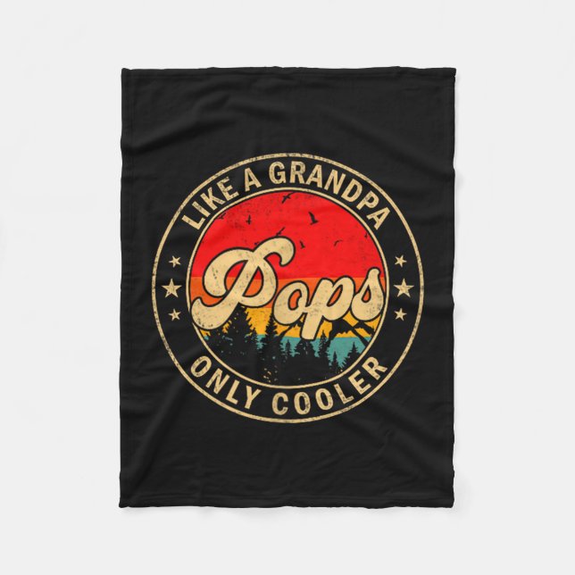 Ps Like A Grandpa Only Cooler Retro For Papa Grand Fleece Blanket (Front)