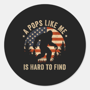 Ps Like Me Is Hard To Find Bigfoot Usa Flag Funny  Classic Round Sticker