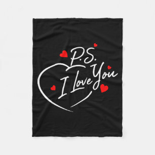 Ps love day valentine's day purple heart women men fleece blanket