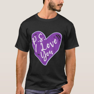 Ps love day valentine's day purple heart women men T-Shirt