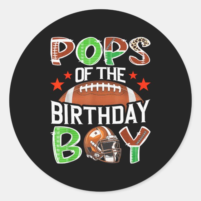 Ps Of The Birthday Boy Game Day Football Lover  Classic Round Sticker (Front)