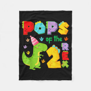 Ps Of The Two Rex 2nd Birthday Boy Dinosaur T-rex Fleece Blanket