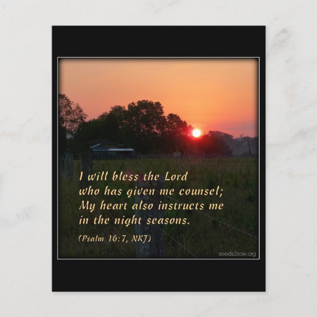 Psa 16v7 - The Lord Gives Me Counsel Flyer (Front)