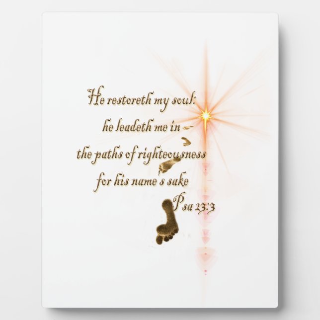Psa 23.3 The Lord is my shepard Plaque (Front)