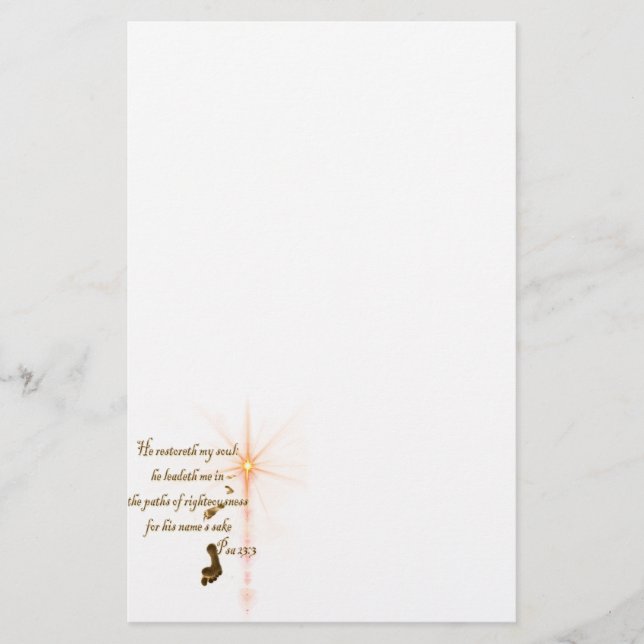 Psa 23.3 The Lord is my shepard Stationery (Front)