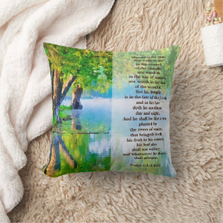 Psalm1:1-3 Blessed is the man Christian Cushion