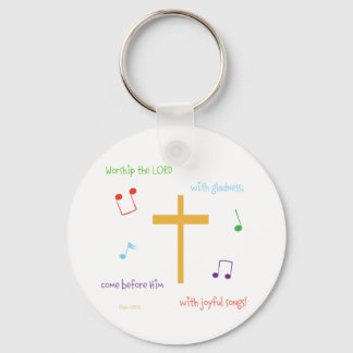 Psalm 100:2 key ring