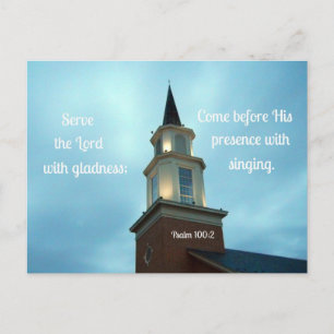 Psalm 100:2 Serve the Lord with gladness... Postcard