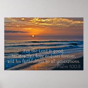 Psalm 100:5 Sunset image Poster