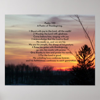 Psalm 100   A Psalm of Thanksgiving Poster