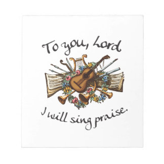 Psalm 101:1 - Vintage Musical Illustration Notepad