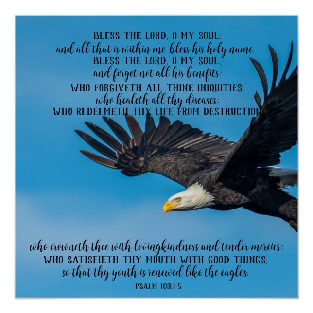 Psalm 103 Flying Eagle Glossy Poster (Front)