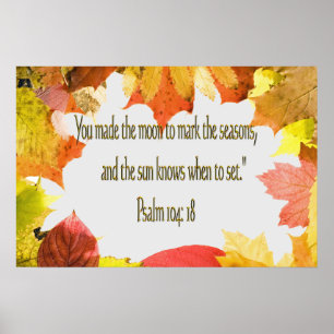 Psalm 104 Christian Poster or Print Fall Leaves