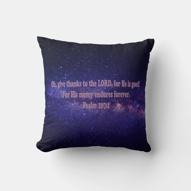 Psalm 107:1 cushion (Front)