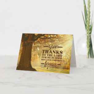 Psalm 107:1 Give Thanks to the LORD Thanksgiving Holiday Card