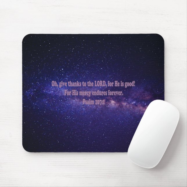Psalm 107:1 mouse mat (With Mouse)