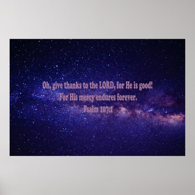 Psalm 107:1 poster (Front)