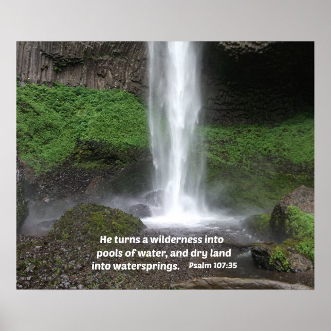 Psalm 107:35 He turns a wilderness into... Poster (Front)