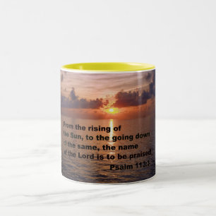 Psalm 113:3 Two-Tone coffee mug