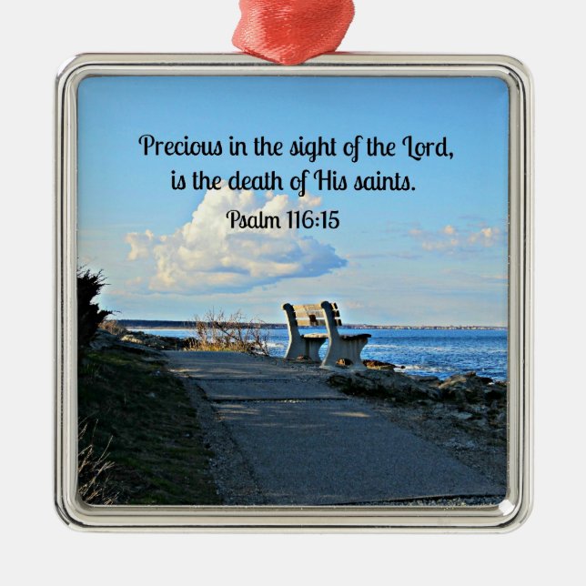 Psalm 116:15 metal tree decoration (Front)