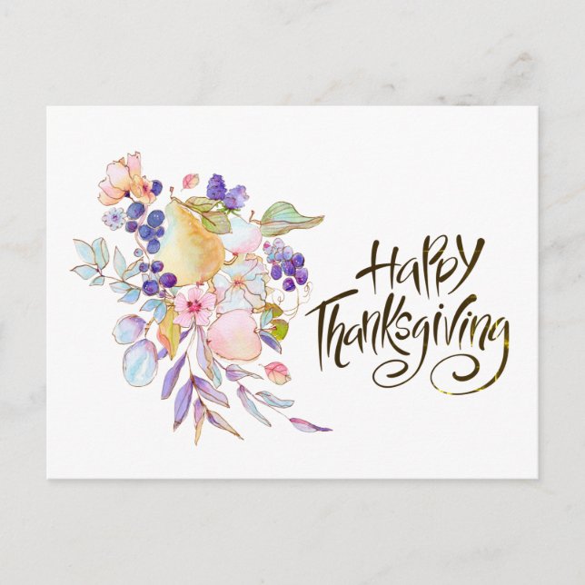 Psalm 118:1 Give Thanks to the LORD Thanksgiving Postcard (Front)