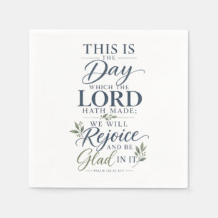 Psalm 118:24 KJV This Is the Day Bible Verse Napkin