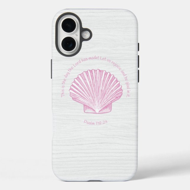 Psalm 118:24 This is the Day with Seashell Case-Mate iPhone Case (Back)